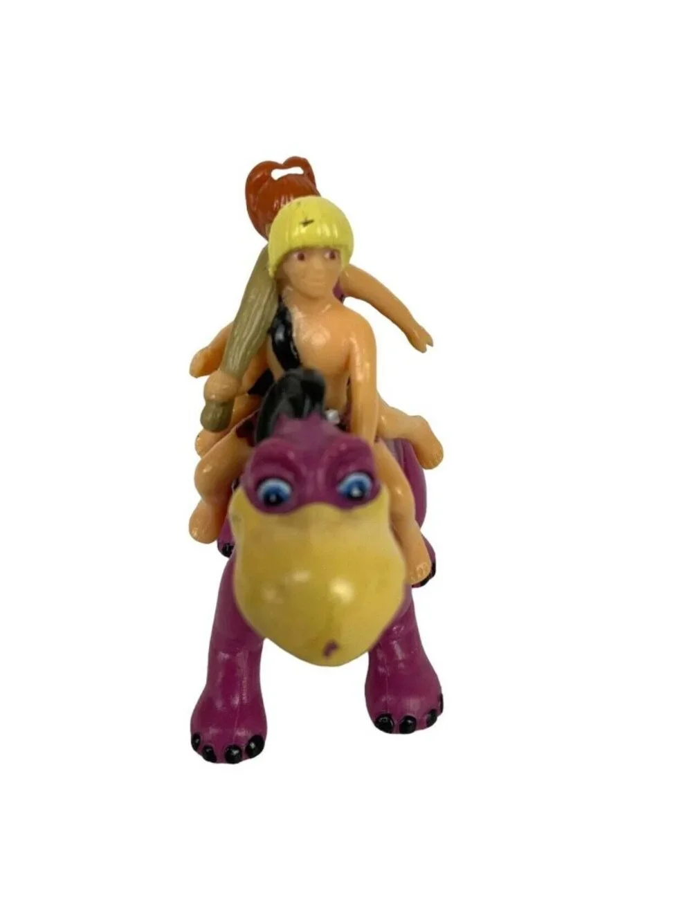 Pebbles & Bamm Bamm Riding Dino PVC Toy Figure 1992 Dakin Amblin Flintstones